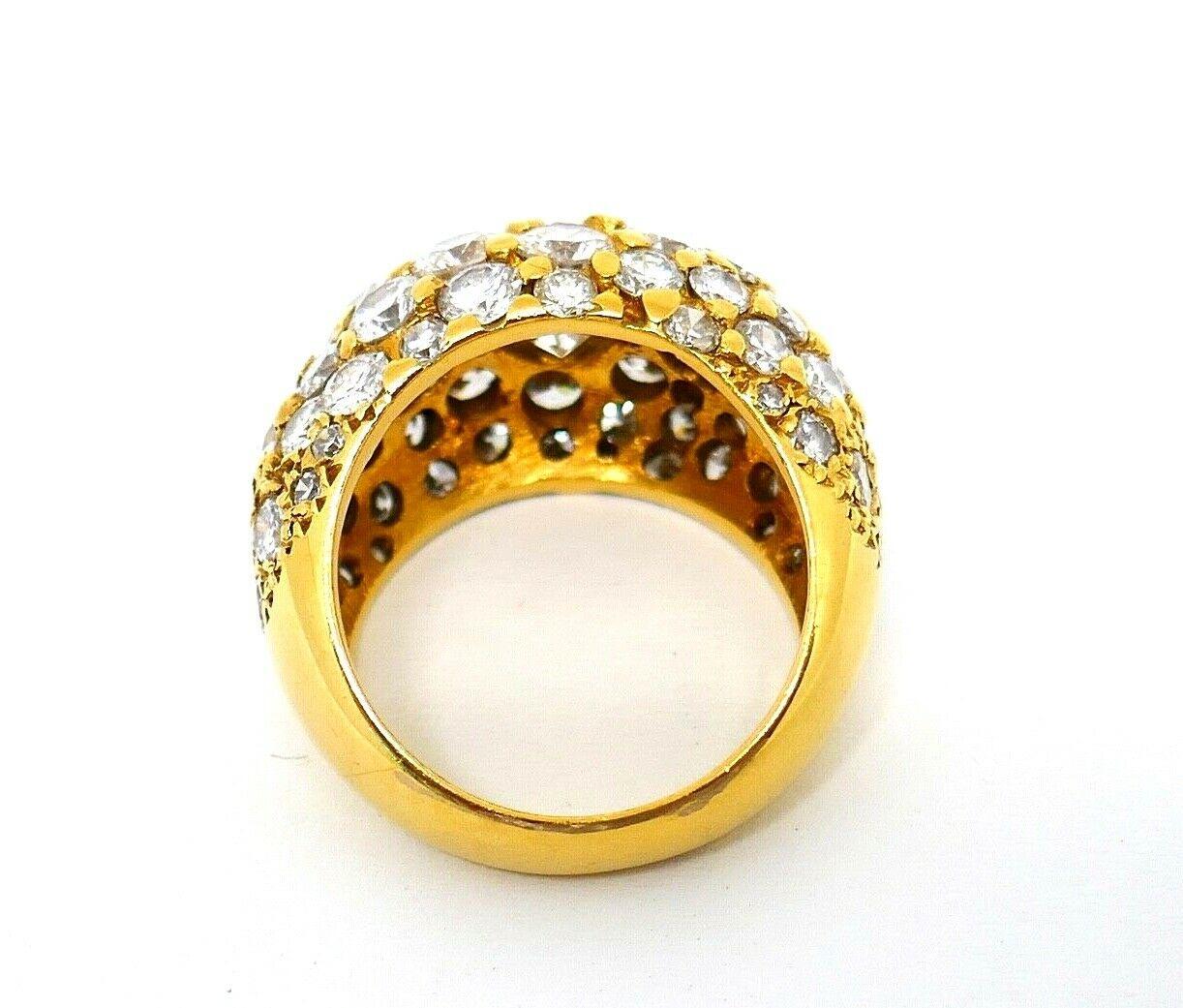 Women's or Men's Vintage Yellow Gold Diamond Cocktail Dome Ring
