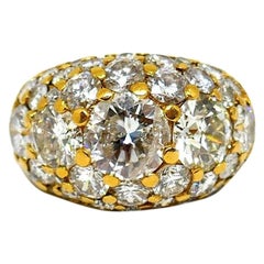 Vintage Yellow Gold Diamond Cocktail Dome Ring