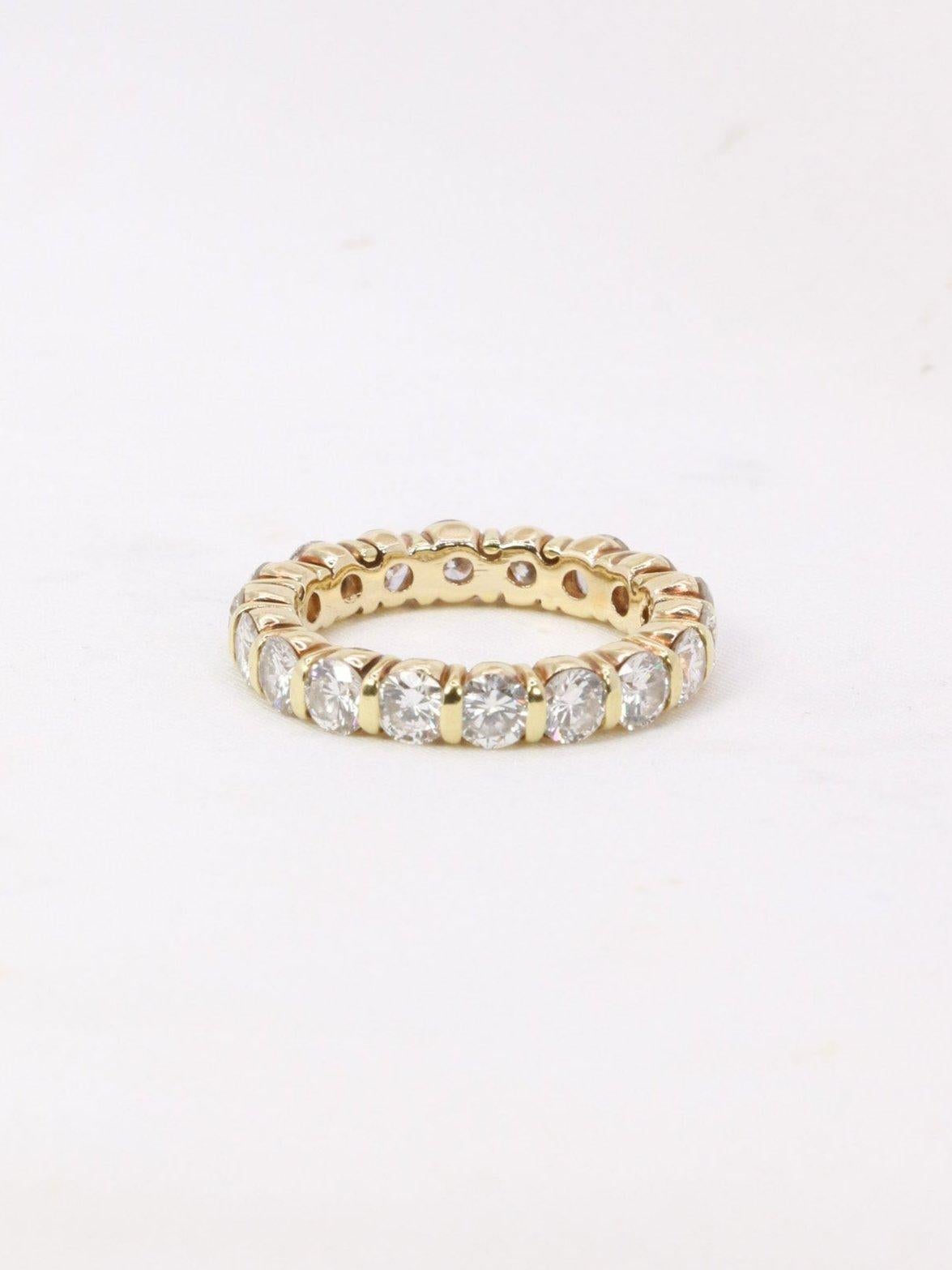 Vintage yellow gold diamonds band ring In Good Condition For Sale In PARIS, FR