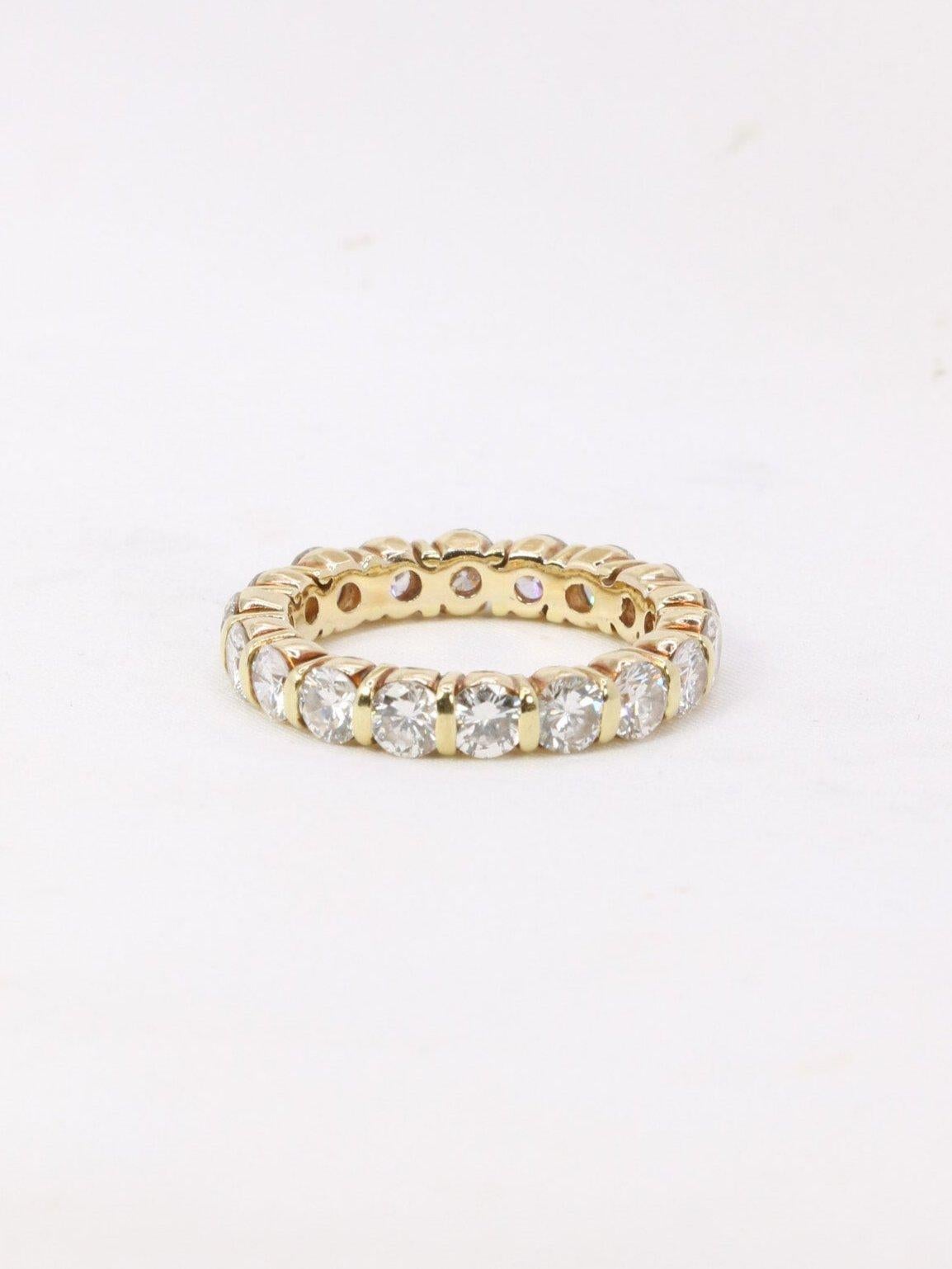 Women's Vintage yellow gold diamonds band ring For Sale