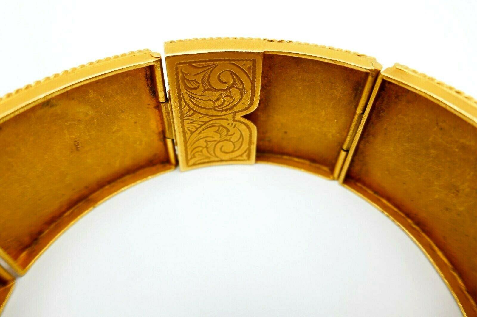 Vintage Gold Bracelet Enamel Mythological In Excellent Condition In Beverly Hills, CA