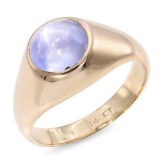 Vintage-Ring aus Gelbgold im Zigeuner-Stil mit einem 3-Karat-Sternsaphir