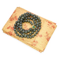 Vintage Yellow Gold Jadeite Bead Double Strand Necklace