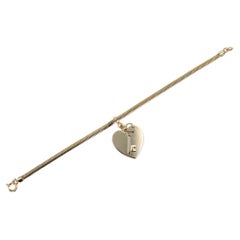 Vintage Yellow Gold Key To My Heart Charm Bracelet