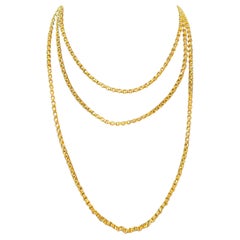 Vintage Yellow Gold Long Chain in 9 Karat Gold.