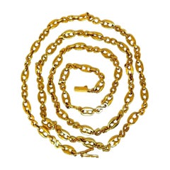 Vintage Yellow Gold Mariner Chain Necklace