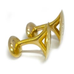 Vintage Yellow Gold Monogramed "L" Cufflinks