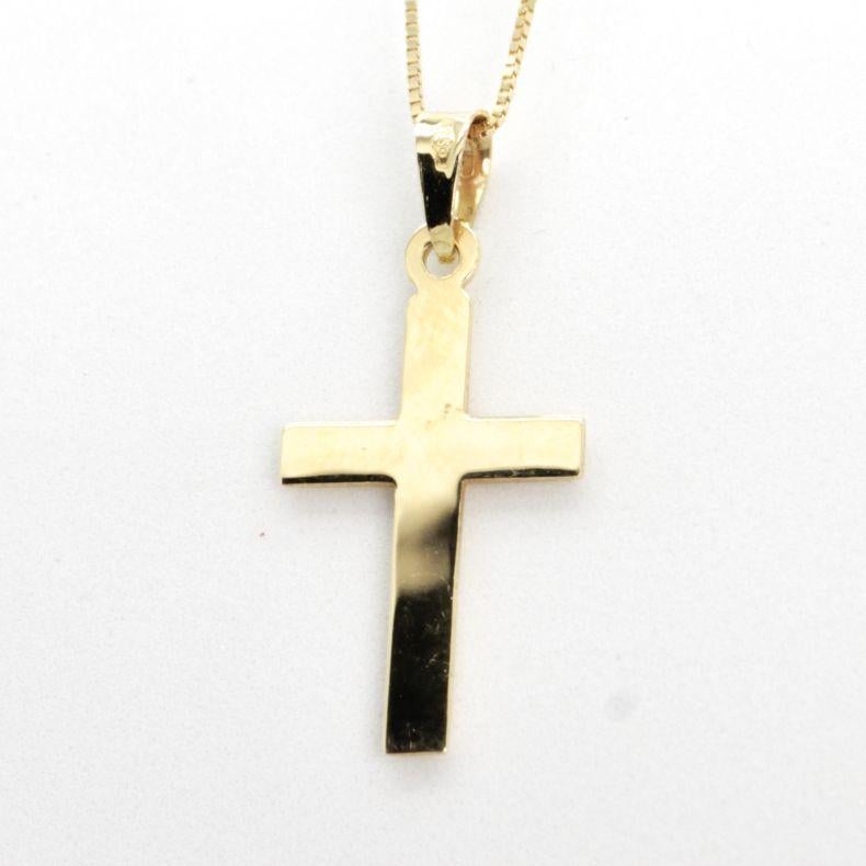 Vintage Yellow Gold Necklace, Cross design. For Sale 6