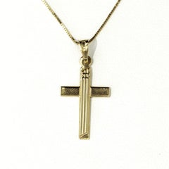 Vintage Yellow Gold Necklace, Cross design.