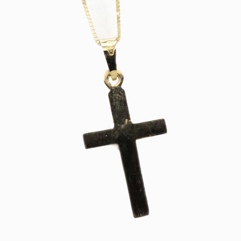 Vintage Yellow Gold Necklace, Cross design. For Sale 3
