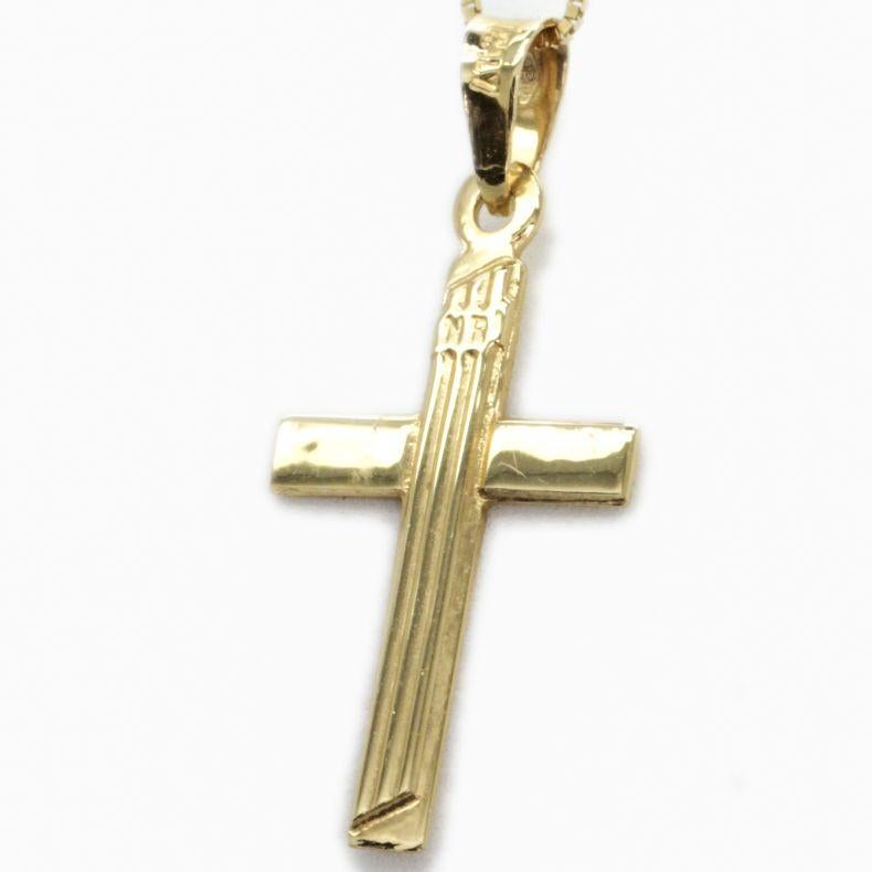 Vintage Yellow Gold Necklace, Cross design. For Sale 5