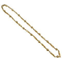 Vintage Yellow Gold Necklace with Fancy Links, circa 1970s