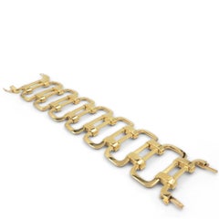 Vintage Yellow Gold Openwork Geometric Link Bracelet