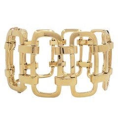 Vintage Yellow Gold Openwork Geometric Link Bracelet