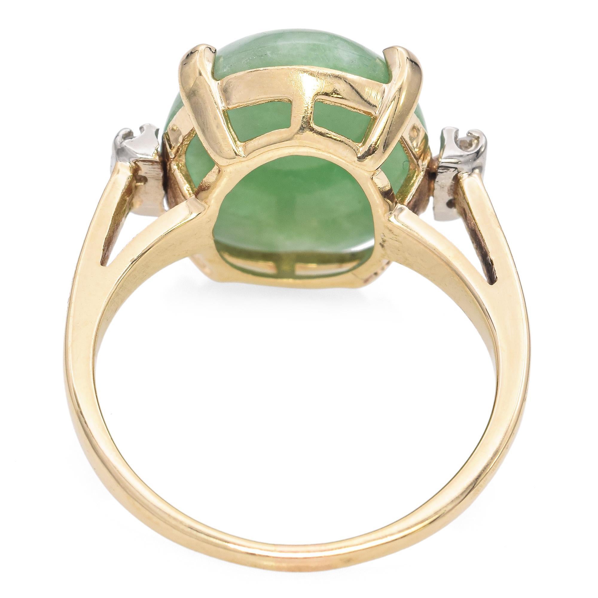Ovaler Jade-Cabochon-Cocktailring aus Gelbgold Damen