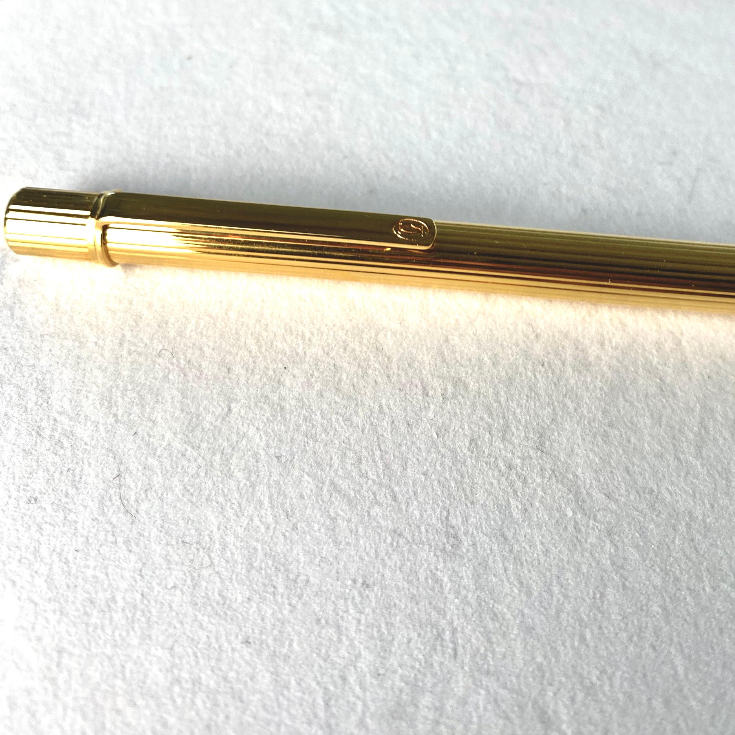 Women's or Men's Vintage Yellow Gold-Plated Must de Cartier Ball Pen Cartier Serial 592371