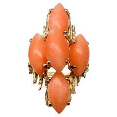 Vintage Yellow Gold Ring with Coral – 585 Gold