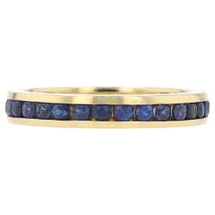 Vintage Yellow Gold Sapphire Eternity Band Wedding Ring
