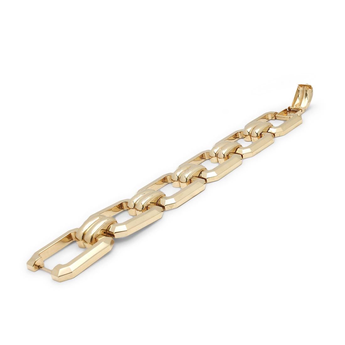 Large Square Link Gold Bracelet main image 1