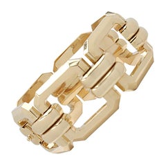 Vintage Gelbgold Quadratisches Gliederarmband