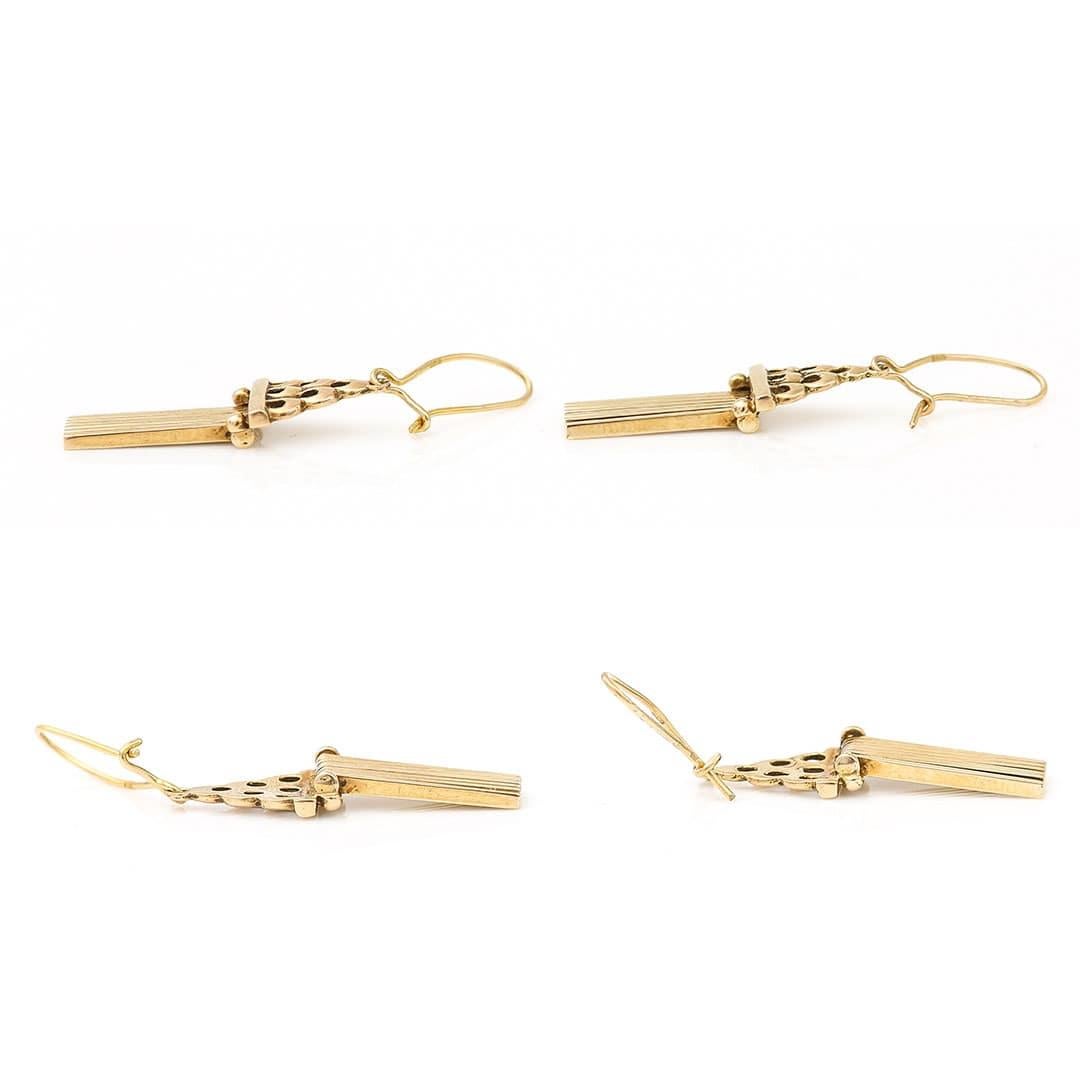 Contemporary Vintage Yellow Gold Tassel Drop Earrings Circa 1990 For Sale