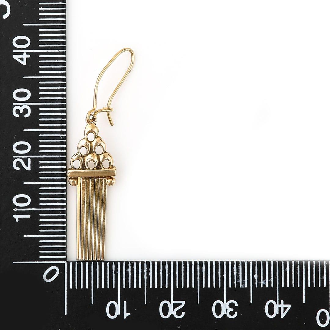 Vintage Yellow Gold Tassel Drop Earrings Circa 1990 For Sale 2