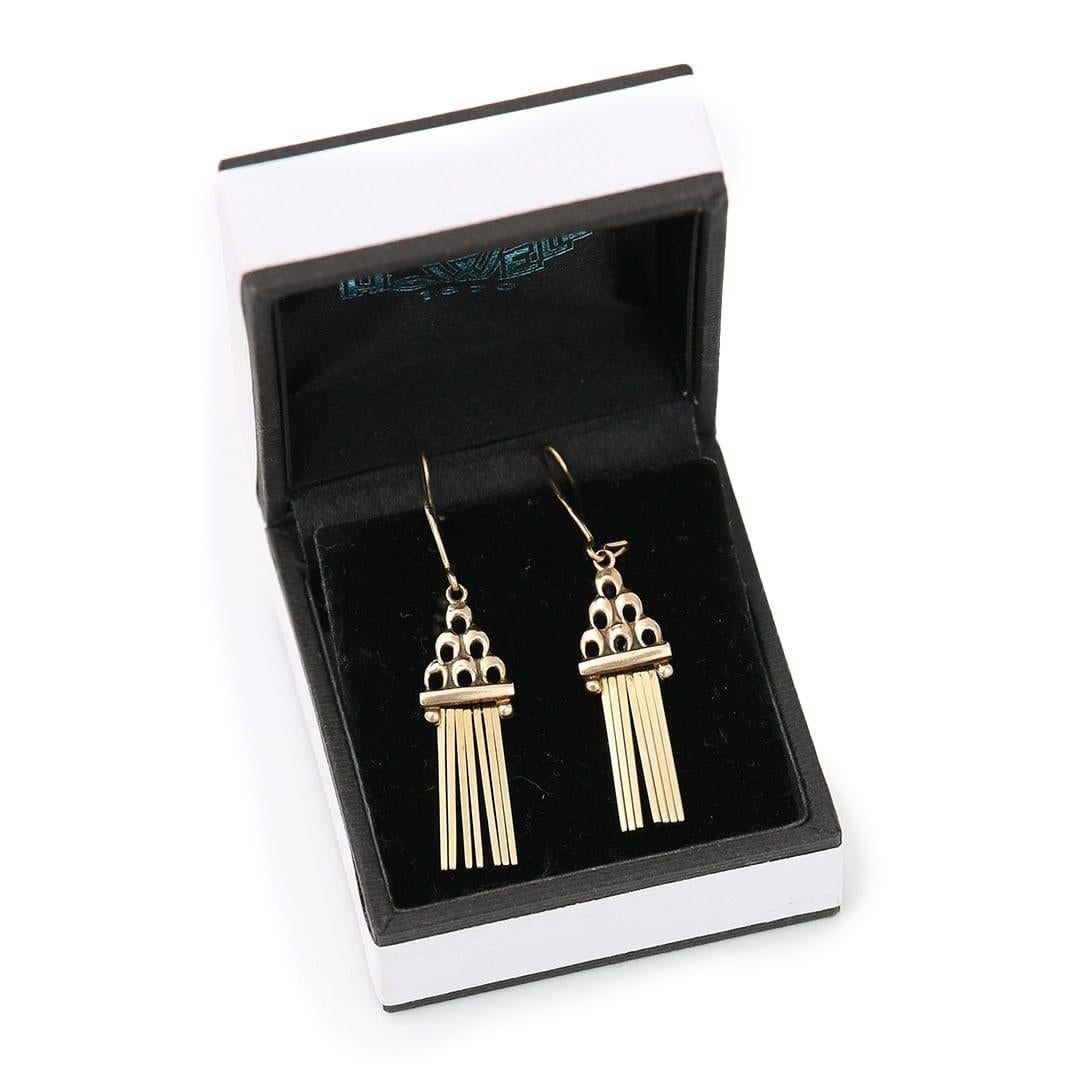 Vintage Yellow Gold Tassel Drop Earrings Circa 1990 For Sale 4