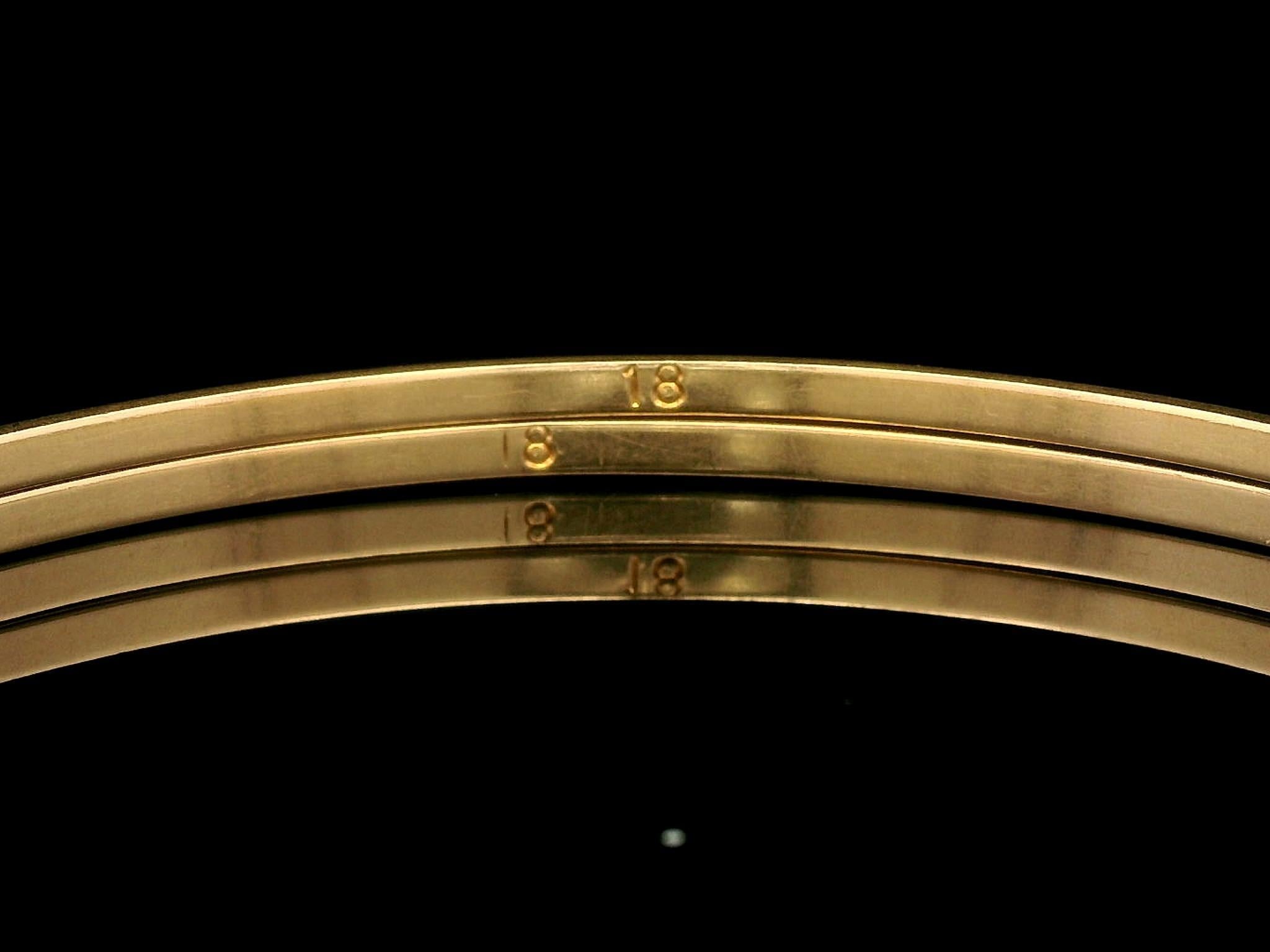 Vintage Yellow Gold Textured Baby Little Girl Slip On Pair of Bangle Bracelets 1