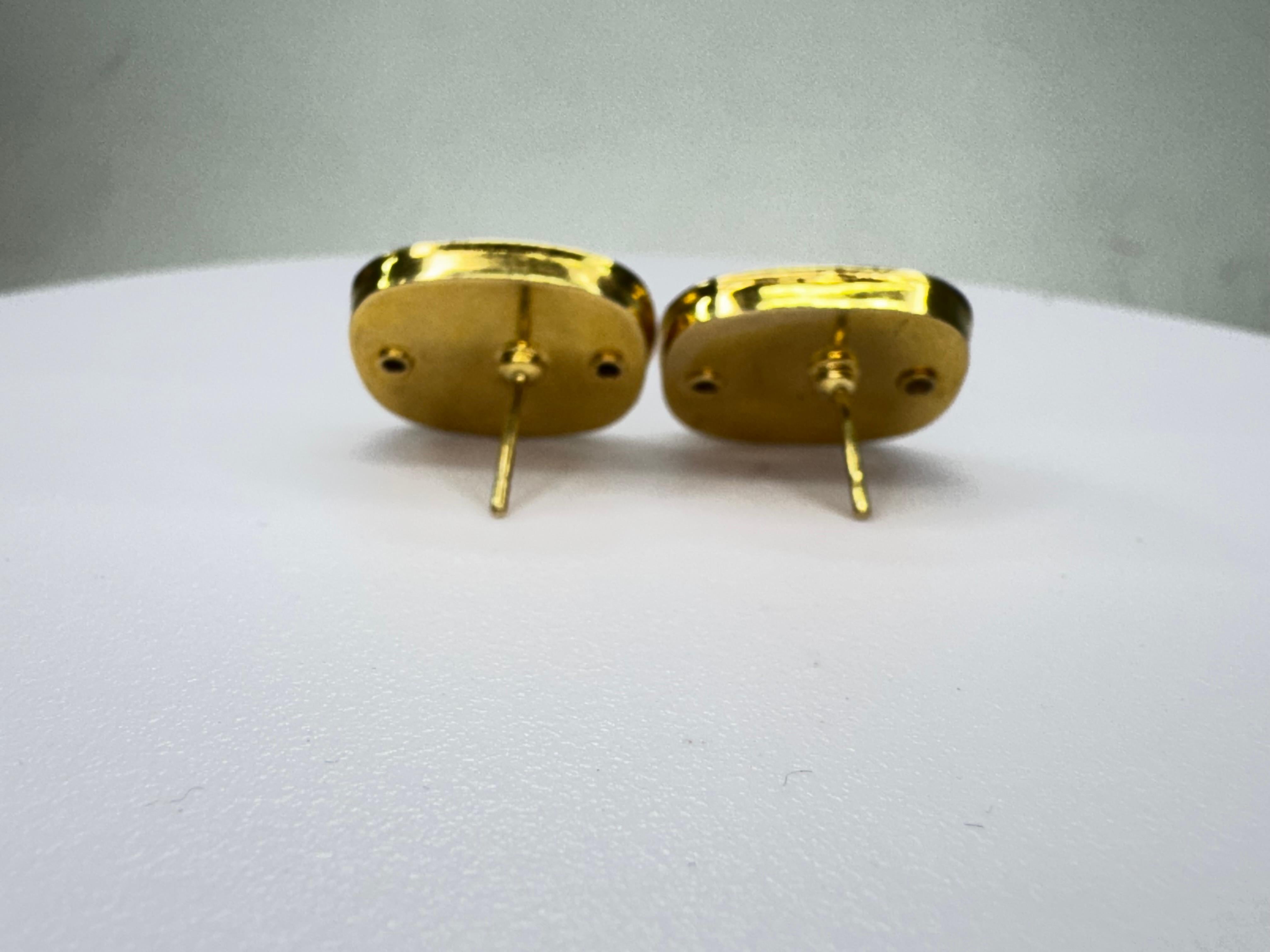 Vintage Yellow Gold Textured Earrings In Good Condition For Sale In Palm Desert, CA