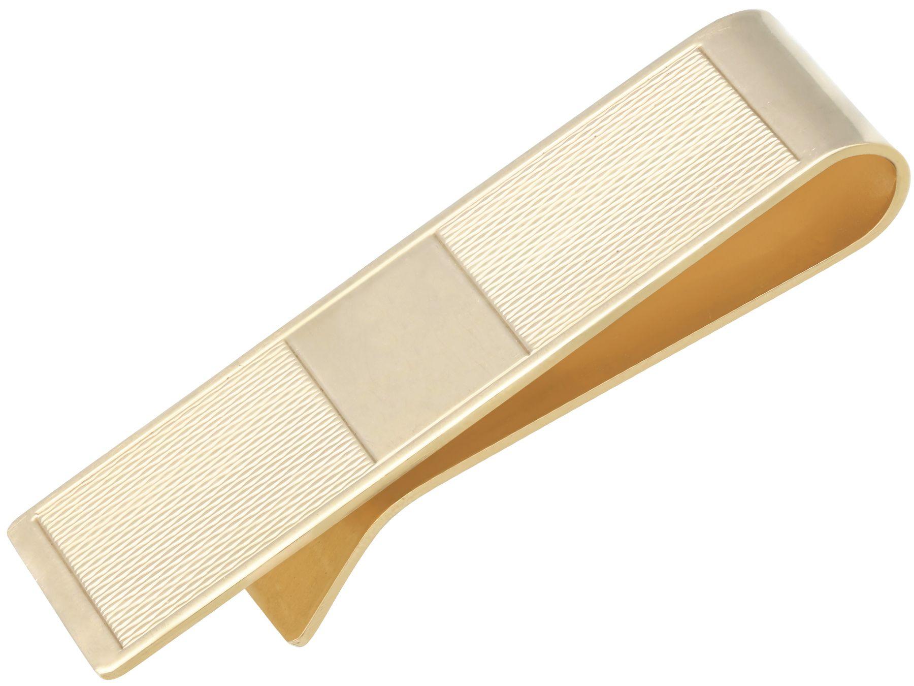 Vintage 1990s Yellow Gold Tie Clip In Excellent Condition For Sale In Jesmond, Newcastle Upon Tyne