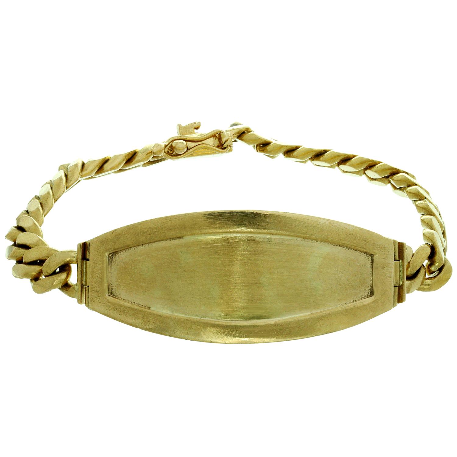Bracelet d'identification unisexe vintage en or jaune 18 carats en vente
