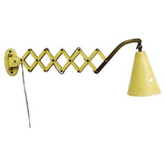 Vintage Yellow Hala Zeist Wall Mount Scissor Lamp