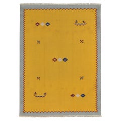 Antique Yellow Hand-Woven Kilim 5'6''x7'7'' Circa 1960