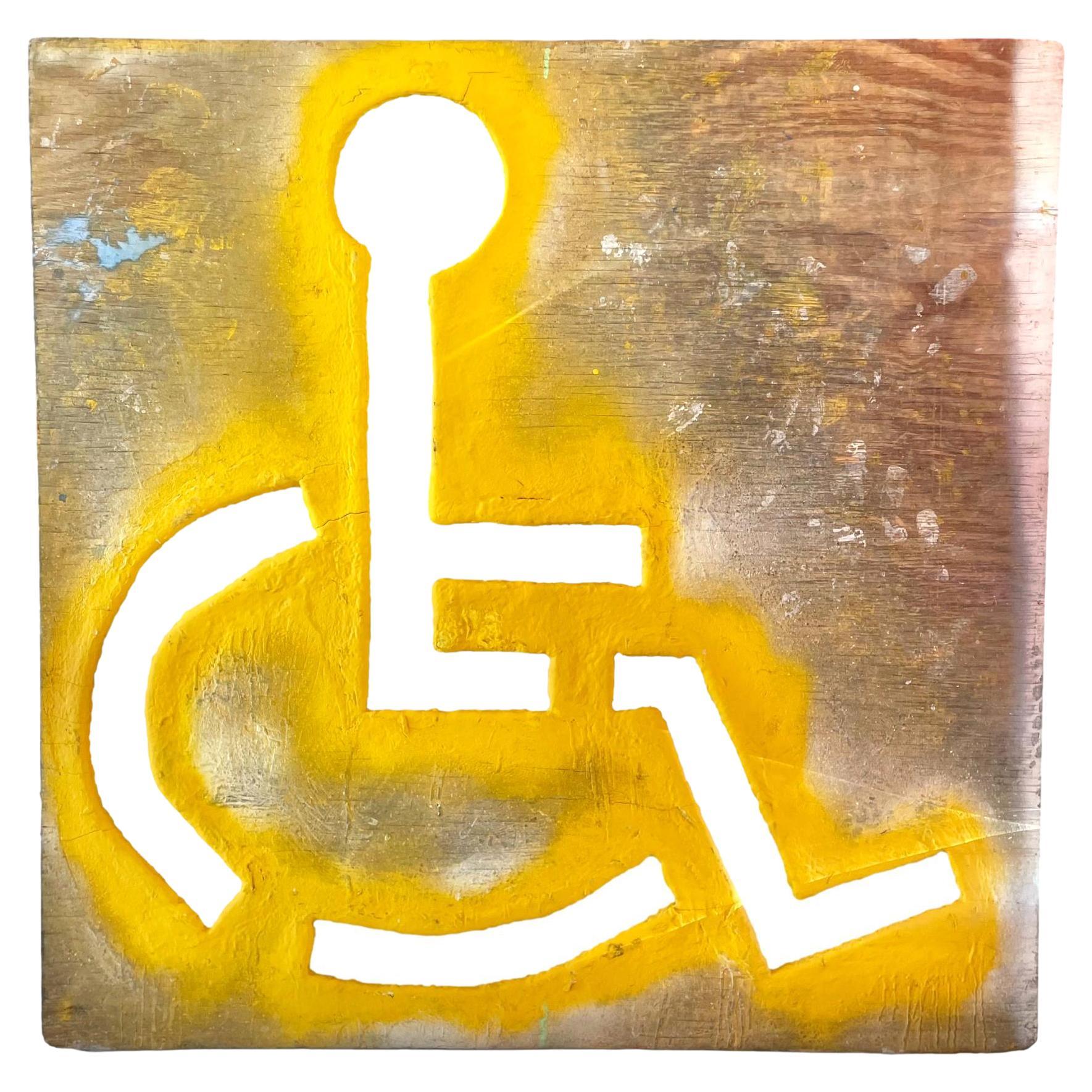 Vintage Yellow Handicap Stencil For Sale