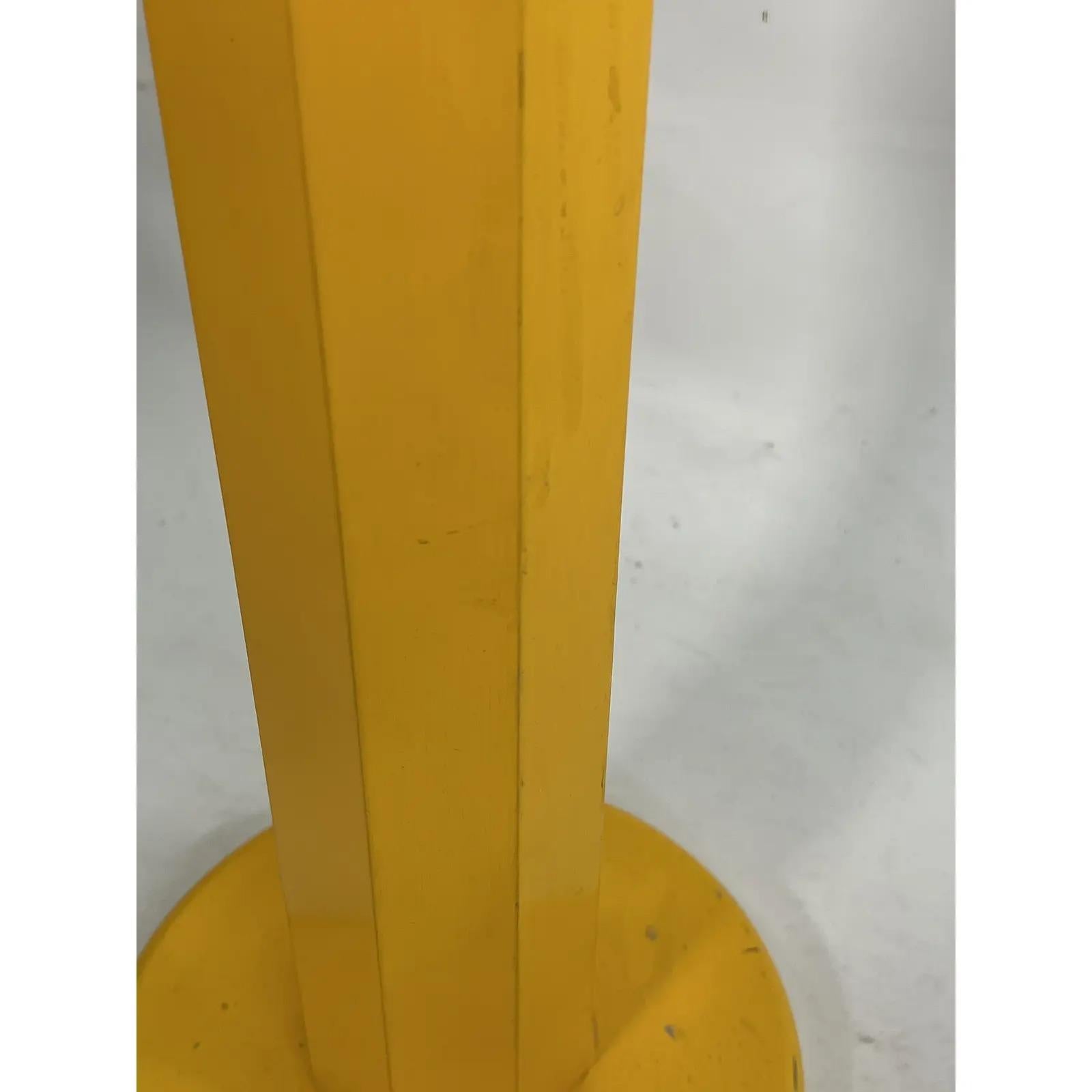 Wood Vintage Yellow Lightolier Pencil Floor Lamp