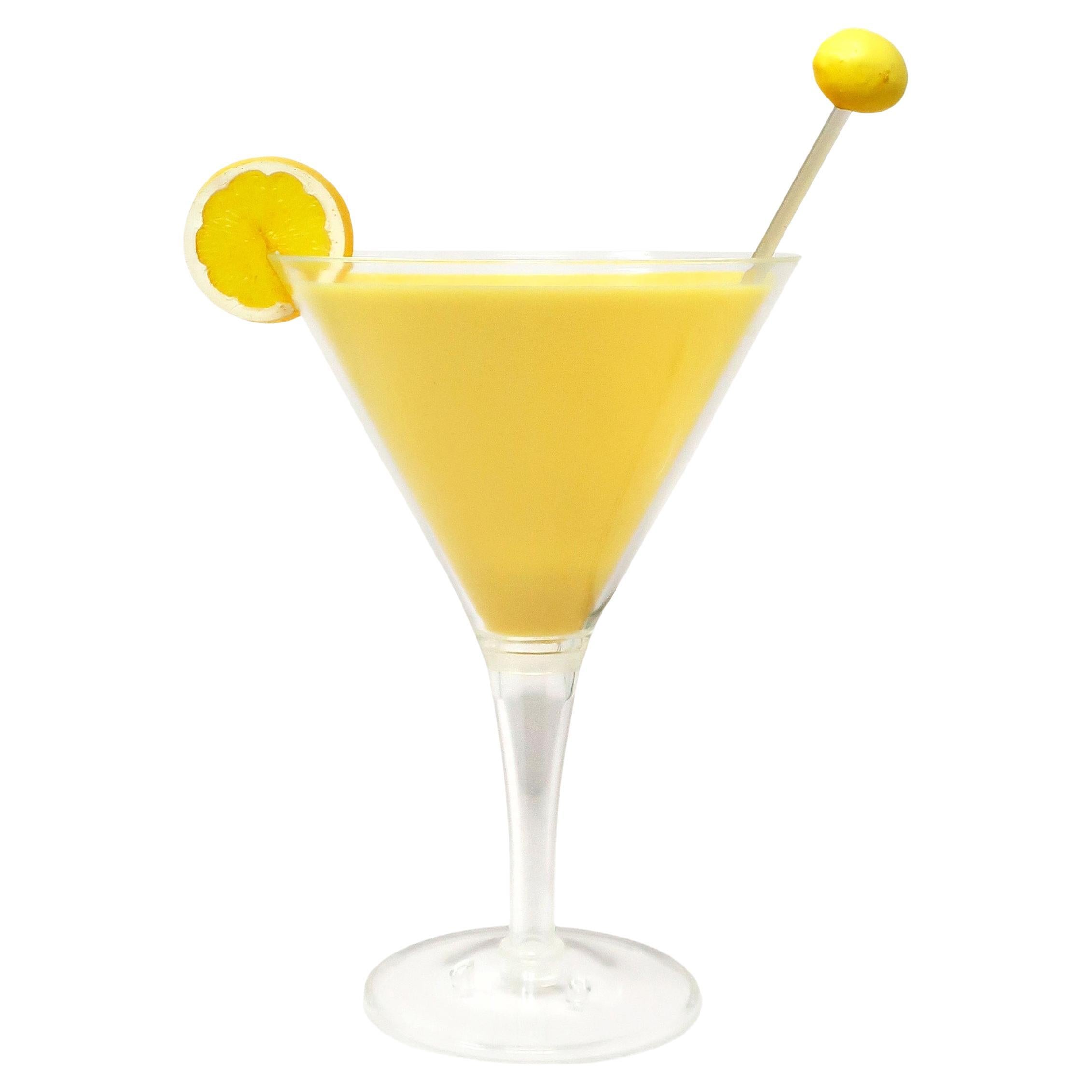 Lampe de cocktail vintage en lucite jaune