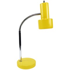 Vintage Yellow Metal Gooseneck Desk Lamp