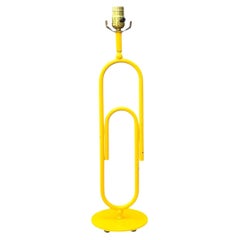 Vintage Yellow Metal Paperclip Table Lamp