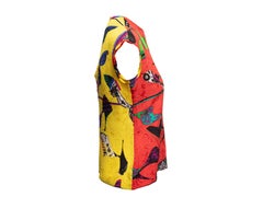 Vintage Yellow & Multicolor Gianni Versace Couture Shoe Print Top Size IT 40