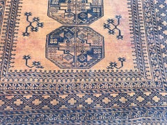 Vintage Yellow Orange Afghan Rug
