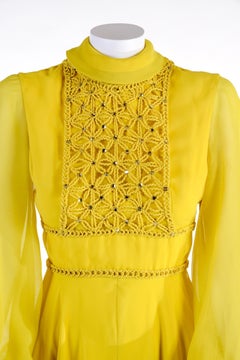 Vintage Jaune Palazzo Jumpsuit American Seventies