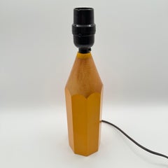 Vintage Yellow Pencil Table Lamp Pop Art Style, 1980s