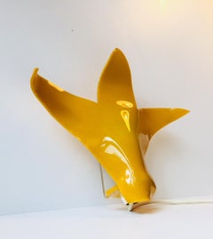 Vintage Yellow Perspex Flower Wall Lamp in Shape, 1970s