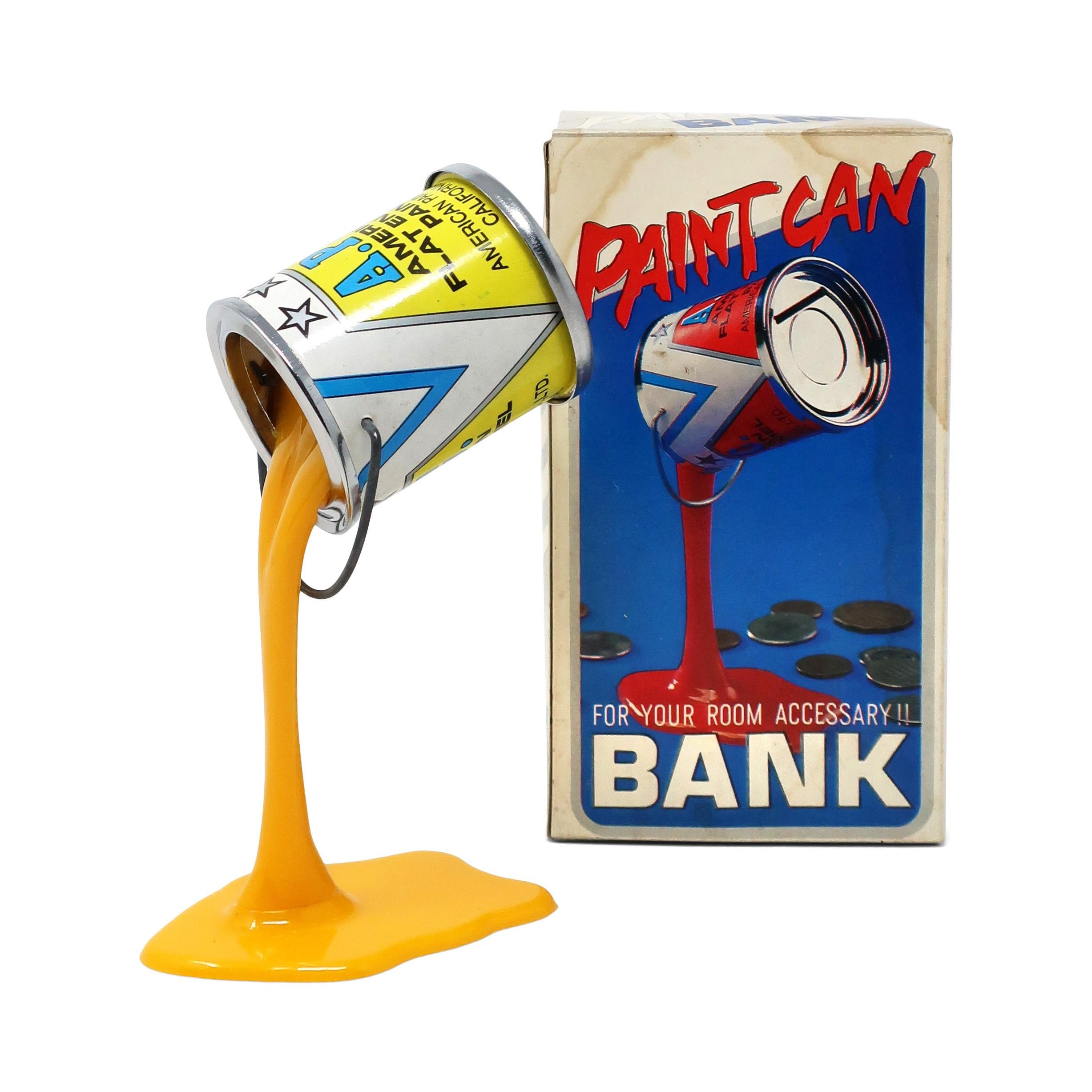 20th Century Vintage Yellow Pop Art APC Pouring Paint Can Bank