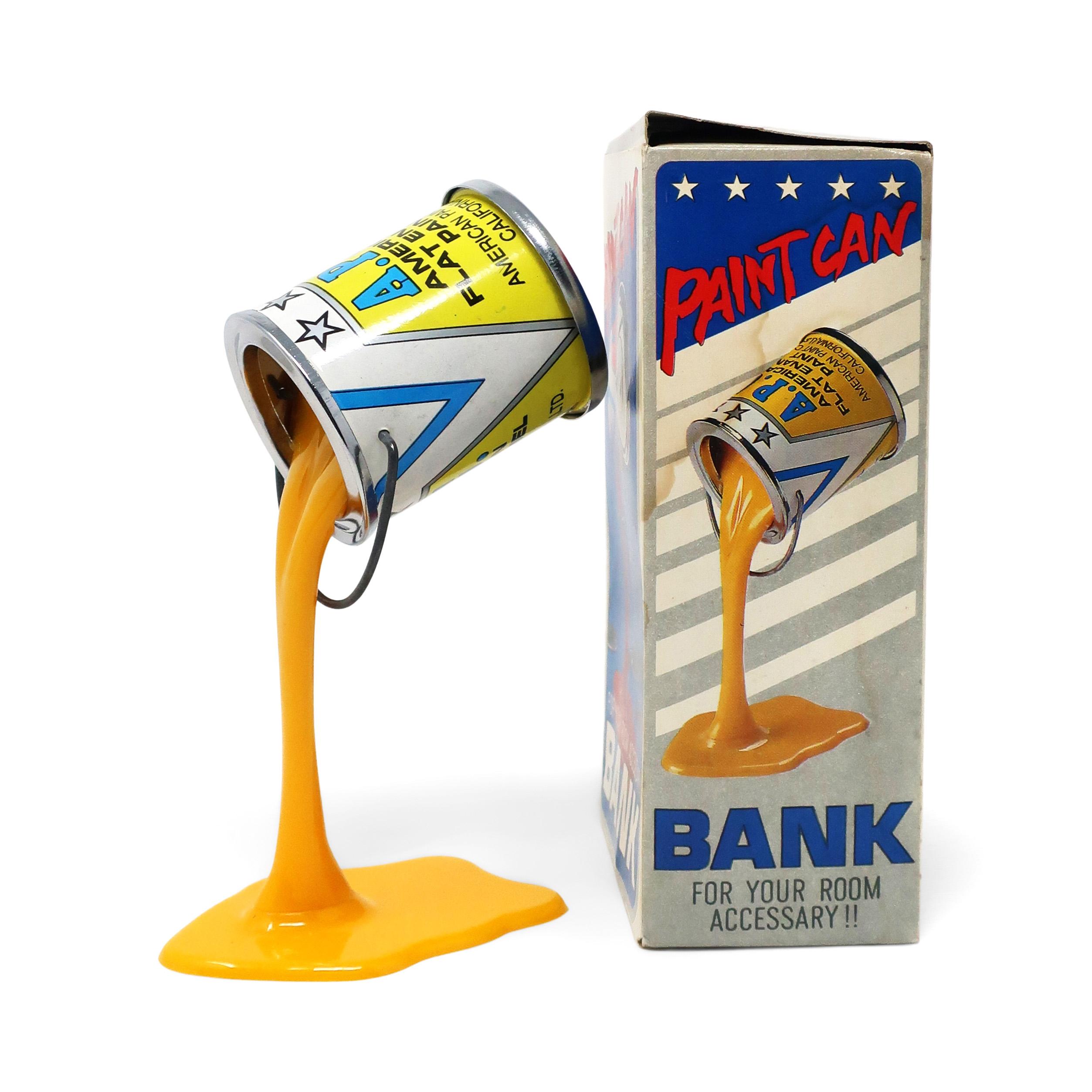 Metal Vintage Yellow Pop Art APC Pouring Paint Can Bank