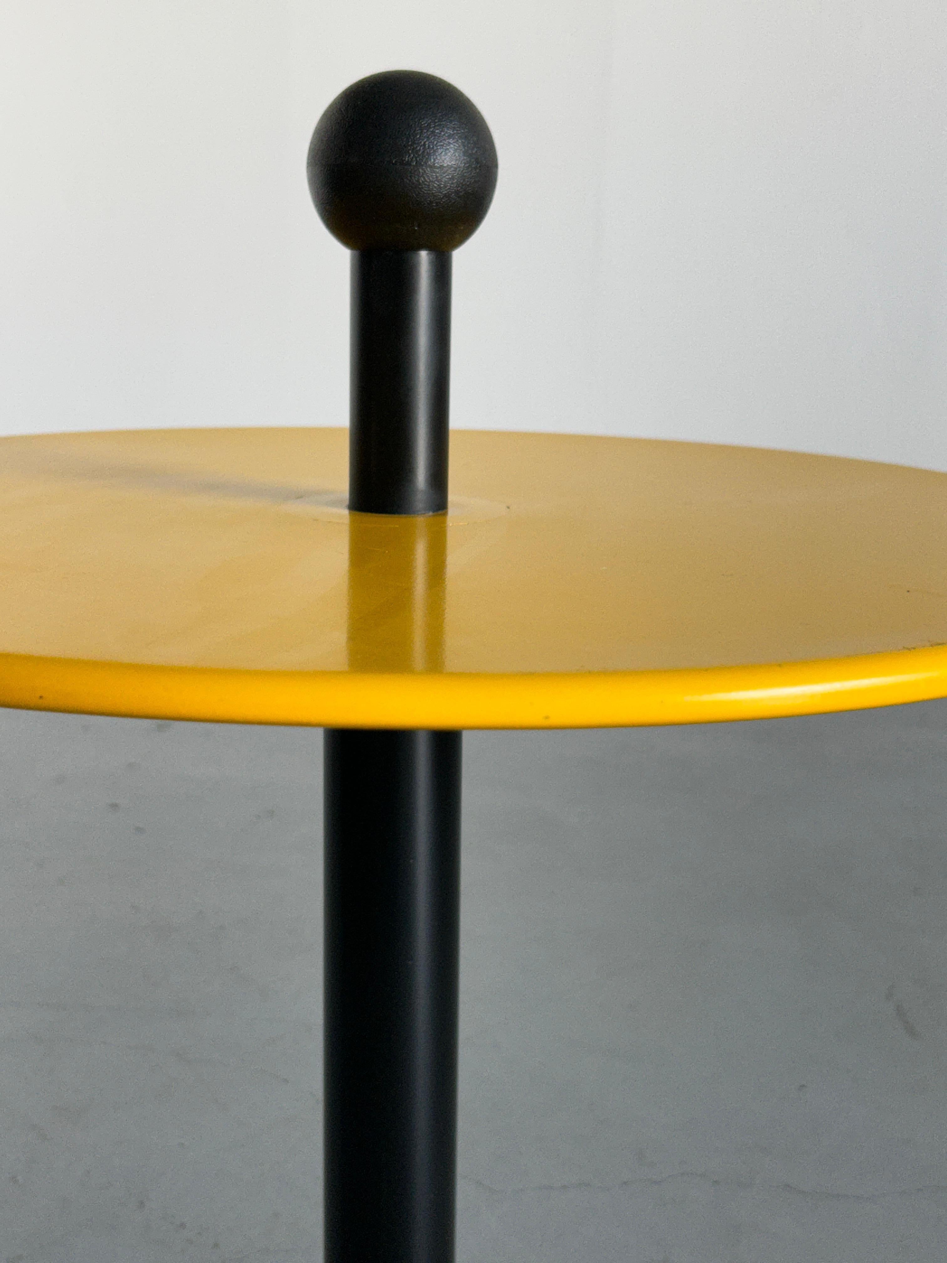 Metal Vintage Yellow Postmodern Side Table from Ikea, 1980s Sweden For Sale