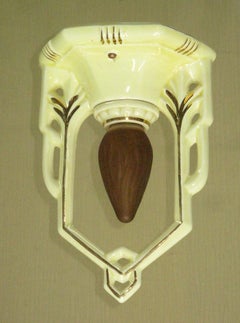 Vintage Yellow Powder Room Porcelain Ceiling Fixture