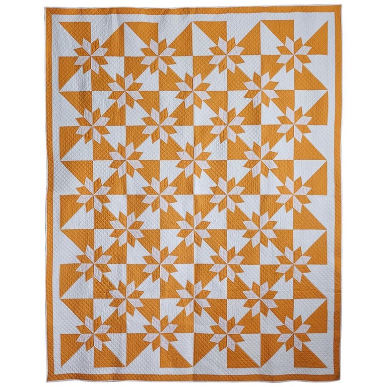 Vintage Yellow Quilt For Sale at 1stdibs