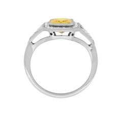 Vintage Yellow Sapphire and Diamond Cluster Ring, circa 1950s
