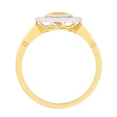 Vintage Yellow Sapphire and Diamond Halo Ring, circa 1950s